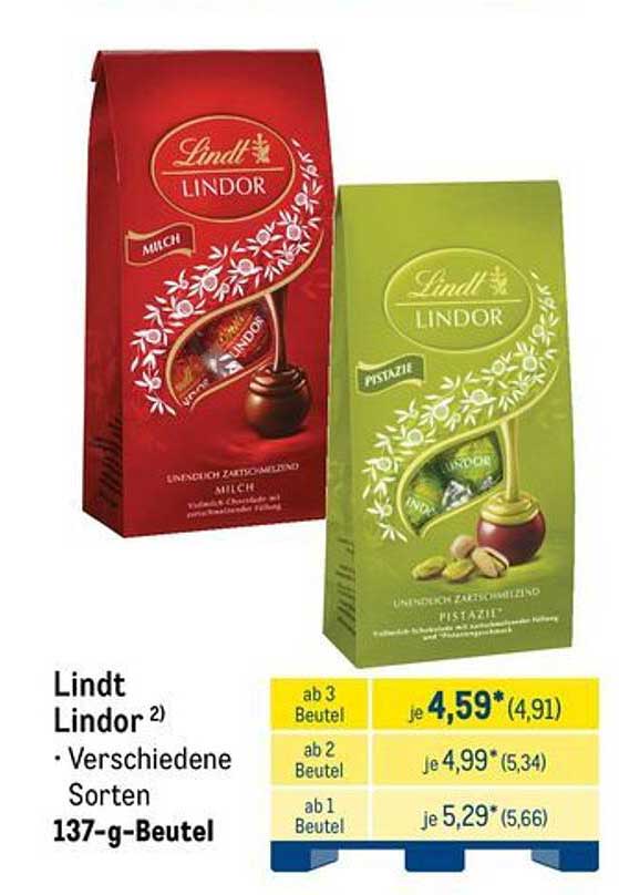 Lindt Lindor - Verschiedene Sorten, 137-g-Beutel