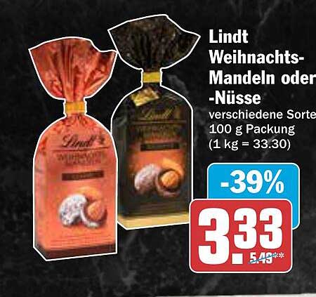 Lindt Weihnachts-Mandeln oder -Nüsse 100 g