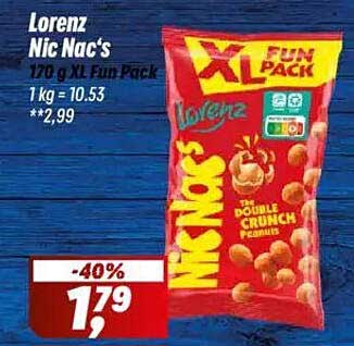 Lorenz Nic Nac's 170 g XL Fun Pack - 40% Rabatt