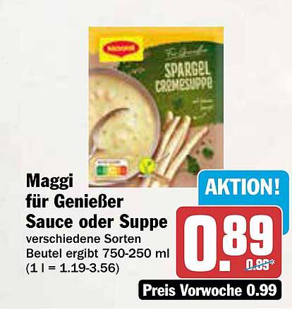 Maggi für Genießer Sauce oder Suppe - verschiedene Sorten