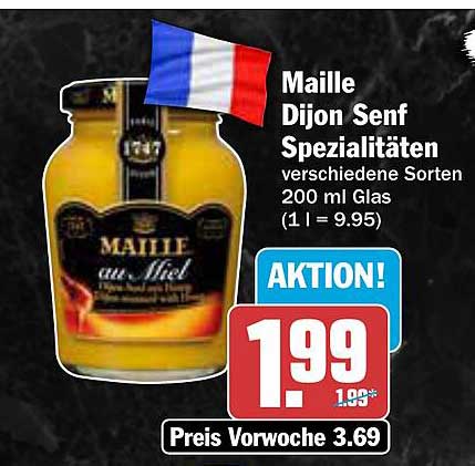 Maille Dijon Senf Spezialitäten - verschiedene Sorten 200 ml Glas