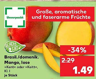 Mango, lose "Kent" oder "Keitt", Klasse I