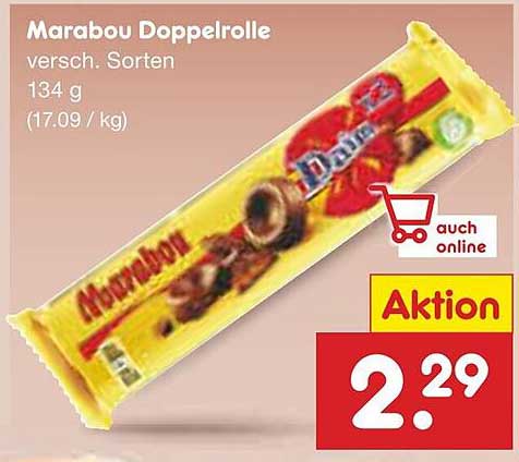 Marabou Doppelrolle, verschiedene Sorten, 134 g