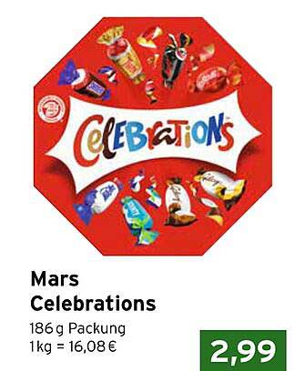 Mars Celebrations 186 g Packung