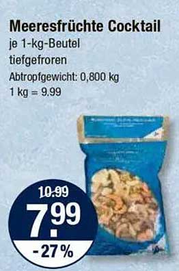 Meeresfrüchte Cocktail je 1-kg-Beutel tiefgefroren