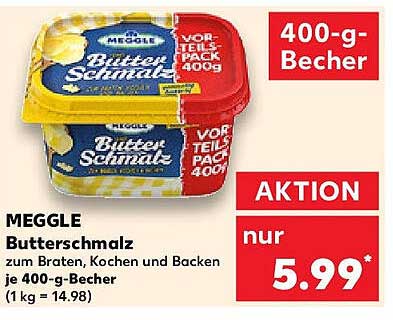 MEGGLE Butterschmalz 400-g-Becher zum Braten, Kochen und Backen