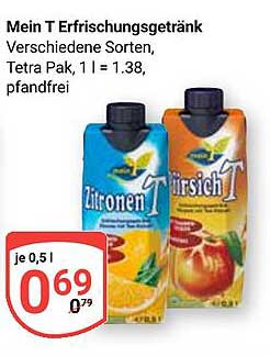 Mein T Erfrischungsgetränk - Verschiedene Sorten, Tetra Pak