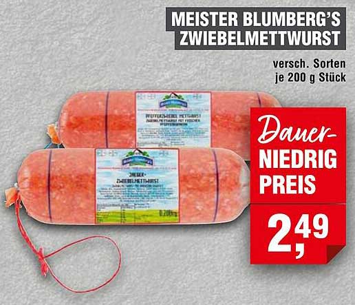 MEISTER BLUMBERG'S ZWIEBELMETTWURST, versch. Sorten je 200 g Stück
