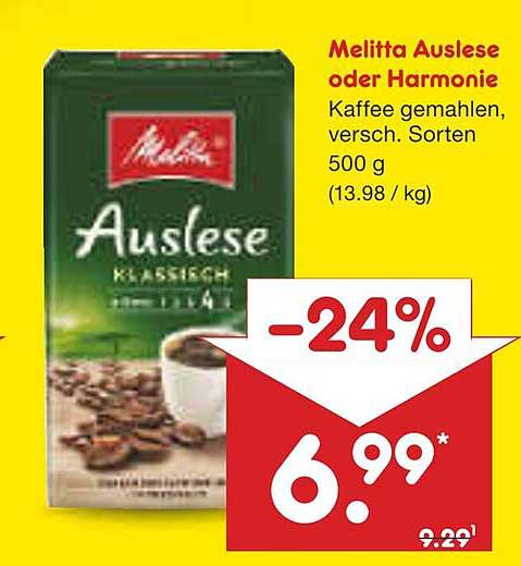 Melitta Auslese oder Harmonie Kaffee gemahlen, 500 g