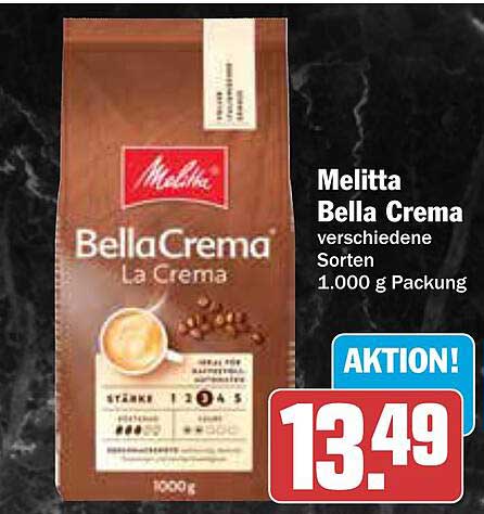 Melitta Bella Crema verschiedene Sorten 1.000 g Packung