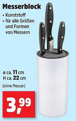 Messerblock - Kunststoff für alle Größen und Formen von Messern