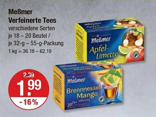 Meßmer Verfeinerte Tees - Apfel-Limette & Brennnessel-Mango