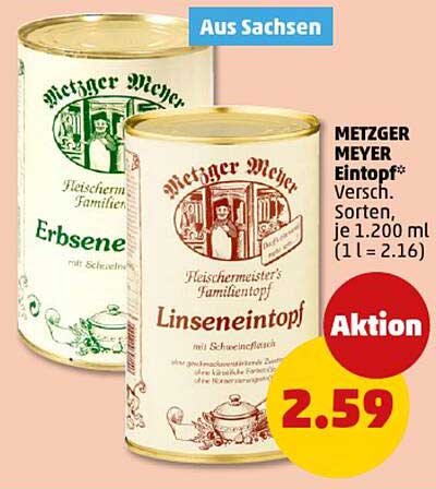 METZGER MEYER Eintopf – Linseintopf und Erbseneintopf