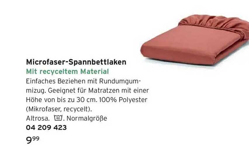 Microfaser-Spannbettlaken mit recyceltem Material