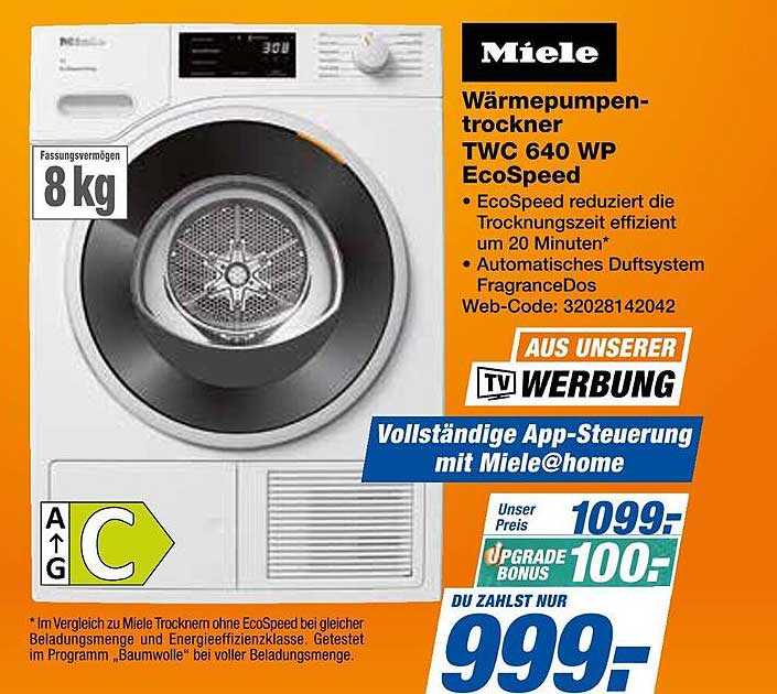 Miele Wärmepumpentrockner TWC 640 WP EcoSpeed
