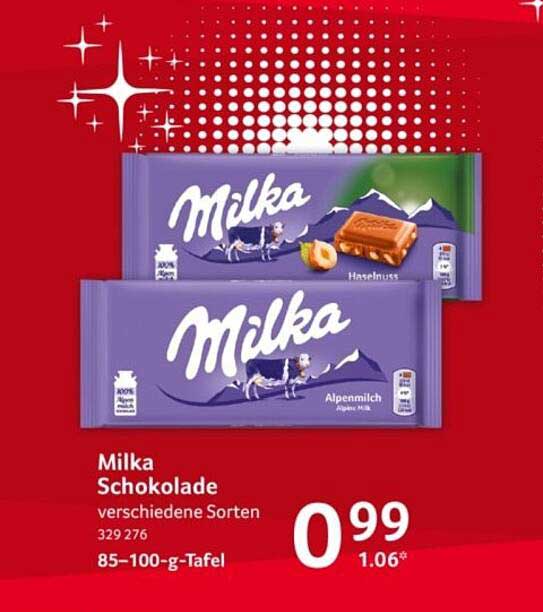 Milka Schokolade verschiedene Sorten 85–100 g-Tafel