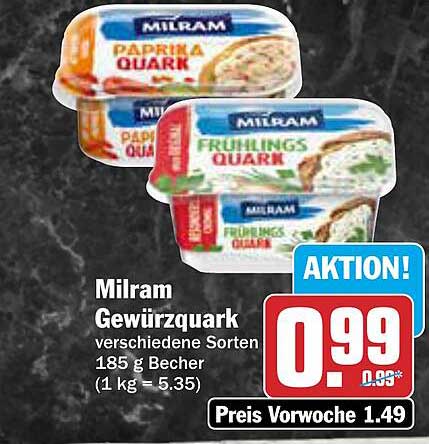 Milram Gewürzquark verschiedene Sorten 185 g Becher