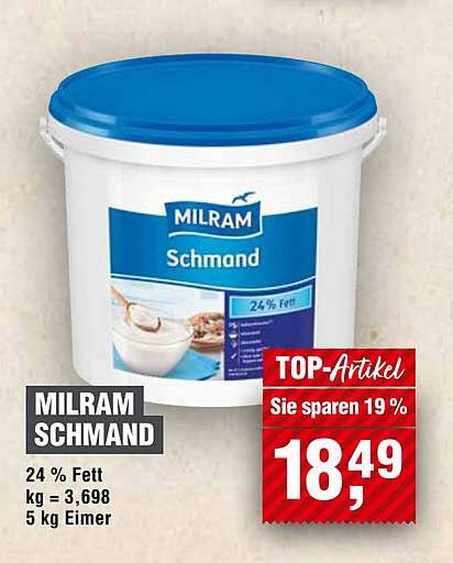 MILRAM Schmand 5 kg Eimer - 24 % Fett
