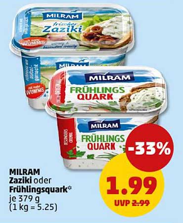 MILRAM Zaziki oder Frühlingsquark 379 g - Jetzt besonders günstig!