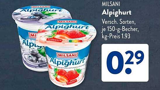 MILSANi Alpengrün Alpengrün, 150-g-Becher, verschiedene Sorten