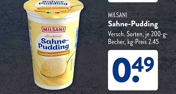 MILSANi Sahne-Pudding 200g Becher, Vanillegeschmack