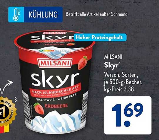 MILSANI Skyr Erdbeere - 500 g Becher
