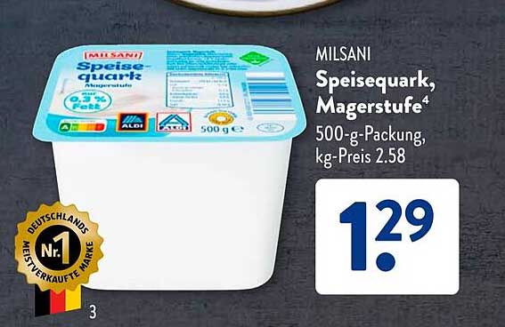MILSANI Speisequark, Magerstufe 500-g-Packung