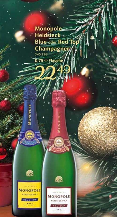 Monopole Heidsieck Blue oder Red Top Champagner 0,75-l-Flasche