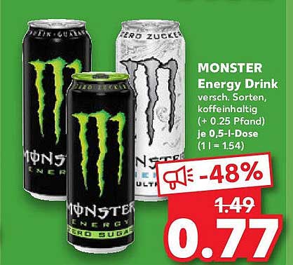 MONSTER Energy Drink versch. Sorten, koffeinhaltig