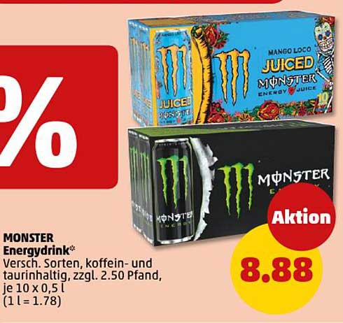 MONSTER Energydrink, 10 x 0,5 l - Verschiedene Sorten