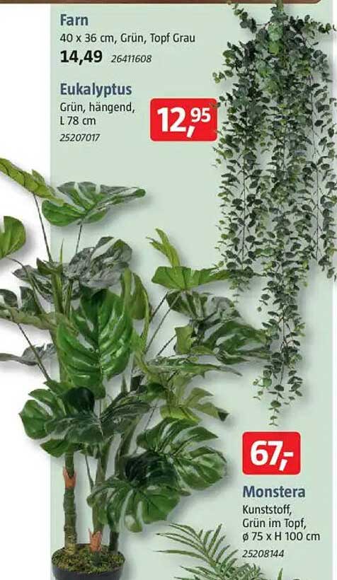 Monstera Kunstpflanze - Grün im Topf, Ø 75 x H 100 cm