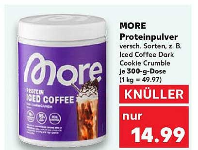 MORE Proteinpulver Iced Coffee Dark Cookie Crumble 300 g-Dose