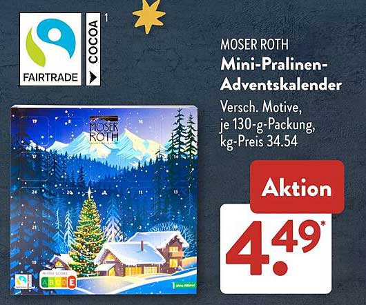 Moser Roth Mini-Pralinen-Adventskalender