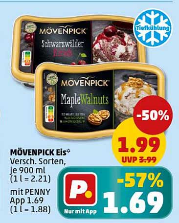 MÖVENPICK Eis - Verschiedene Sorten, je 900 ml