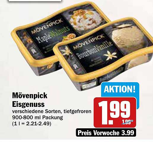 Mövenpick Eisgenuss – verschiedene Sorten, tiefgefroren