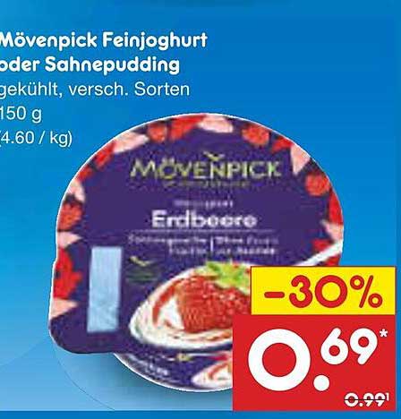 Mövenpick Feinjoghurt oder Sahnepudding Erdbeere 150 g