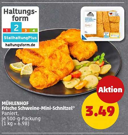 Mühlenhof Frische Schweine-Mini-Schnitzel, paniert