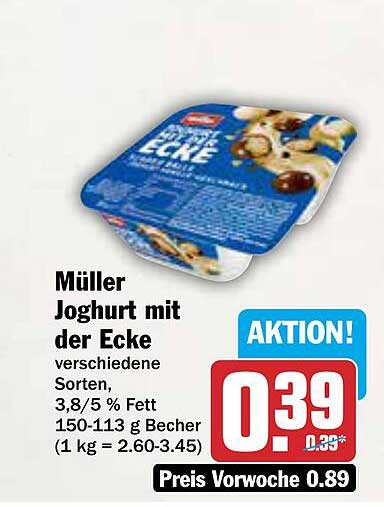 Müller Joghurt mit der Ecke