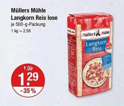 Müllers Mühle Langkorn Reis lose