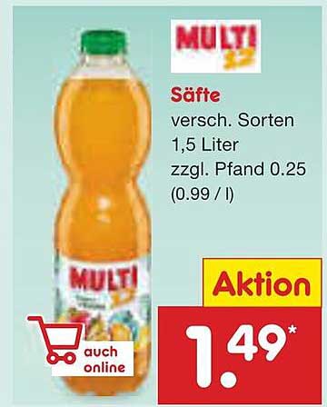 MULTI Säfte 1,5 Liter - Verschiedene Sorten