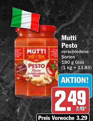 Mutti Pesto verschiedene Sorten 180 g Glas