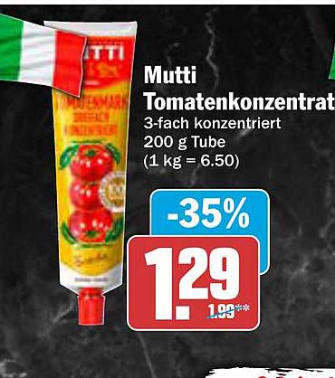 Mutti Tomatenkonzentrat 3-fach konzentriert 200 g Tube