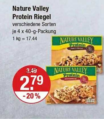 Nature Valley Protein Riegel verschiedene Sorten je 4 x 40-g-Packung