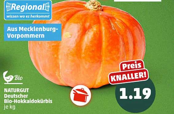 NATURGUT Deutscher Bio-Hokkaidokürbis je kg