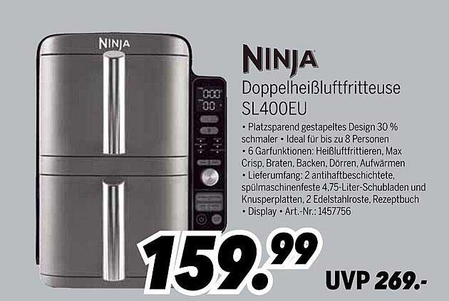 NINJA Doppelheißluftfritteuse SL400EU