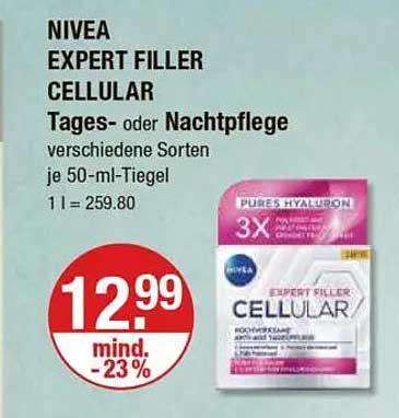 NIVEA EXPERT FILLER CELLULAR Tages- oder Nachtpflege 50-ml-Tiegel