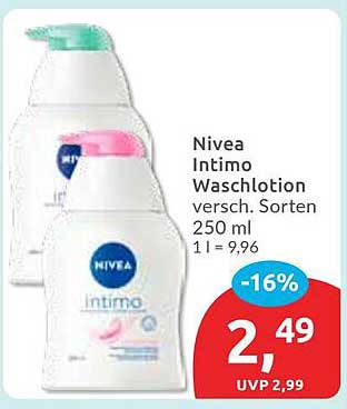 Nivea Intimo Waschlotion, verschiedene Sorten 250 ml