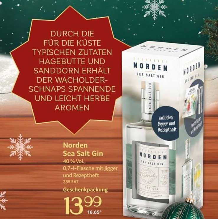 Norden Sea Salt Gin 0,7 L - Geschenkpackung mit Jigger und Rezeptheft