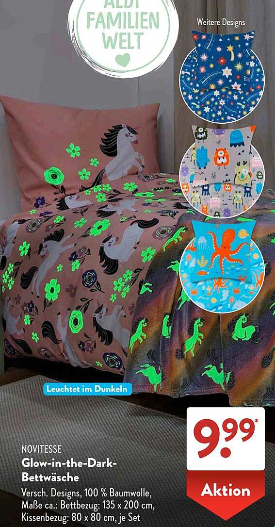 Novitesse Glow-in-the-Dark-Bettwäsche