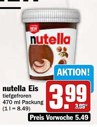 nutella Eis tiefgefroren 470 ml Packung
